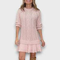 Valentina – Strickkleid mit Tüllsaum – Rosa