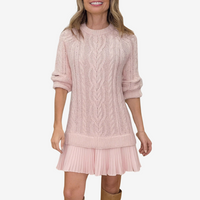 Trivora™ - Stilvolles & Warmes Strickkleid – Rosa