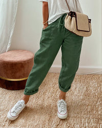 ARDITA - ELEGANTE LEINENMIX-HOSE – Grün