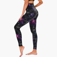 Damen Leggings mit Leopardenmuster und hohem Bund – Galaxie