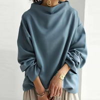 Carmen | Damen Rollkragenpullover Oversized Cozy Warm Herbst Modern – Blau