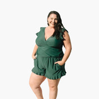 Badeshorts - Damen Schwimmshorts mit sportlichem Schnitt – Grün