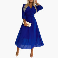 Leichtes Chiffonkleid - Luftiges Damen Sommerkleid elegant – Blau