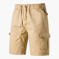 Herren Sommer Cargo Shorts mit Taschen und Kordelzug – Khaki
