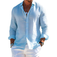 Félicien - Angenehmes langärmeliges Poloshirt – Blau