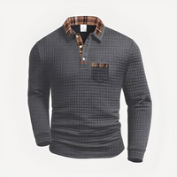 Morris - Stilvolles Langarm-Poloshirt – Grau