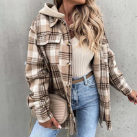 Damen Stylische Warme Lange Jacke – Beige