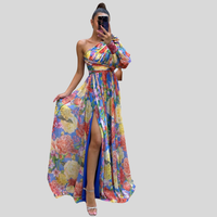 Helena | Elegantes Maxi-Kleid – Regenbogen
