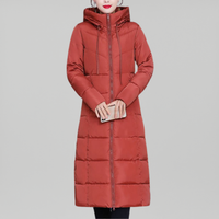 Steppjacke mit Kapuze Puffer Winterjacke – Orange