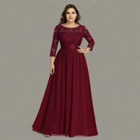 Anneliese | Premium Kleid mit Spitze für elegante Kurven – Rot