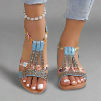 Bernatrudis | Elegante Boho-Sandalen für den Sommer – Blau