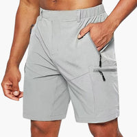 Herren Cargo Shorts mit Reißverschlusstaschen und Ripstop-Gewebe – Grau