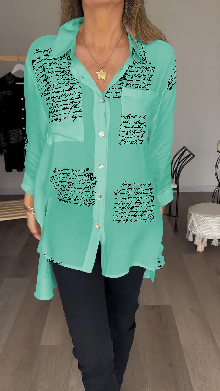 Yvette - Bedrucktes Langarm-Modenshirt