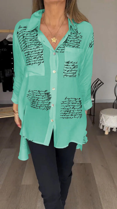 Yvette - Bedrucktes Langarm-Modenshirt