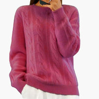Amelie | Warmer Strickpullover für Damen – Dunkelrosa