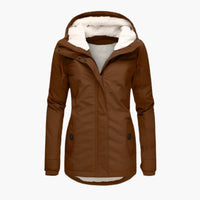 Gefütterte Winterjacke mit Kapuze für Herren – Khaki