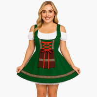 Dirndl kleid mit Spitzendetails für Damen - Oktoberfest 2025 – Grün