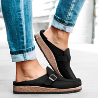 Odelia | Mokassin-Sandalen aus Wildleder – Schwarz