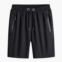 Herren Sommer Shorts mit Reißverschlusstaschen und Kordelzugbund – Schwarz