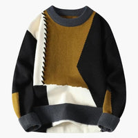 Sander™ | Patchwork-Pullover – Braun/Schwarz