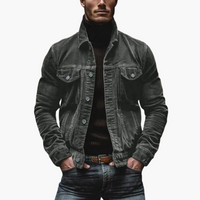 Otto | Retro Cordjacke mit Mehreren Taschen – Dunkelgrau