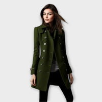 Linda - Doppelreihiger Trenchcoat – Grün