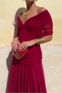 Clara | Elegantes Maxikleid für besondere Anlässe Damen – Leidenschaftliches Rot