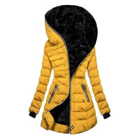 Wanterink | Damen-Winterjacke mit Kapuze und Steppdesign – Jaune