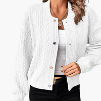 Zita | Bequeme Strickjacke – Weiß