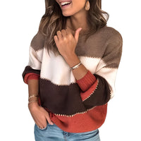 Aubrie - Gemütlicher Streifenpullover – Rot