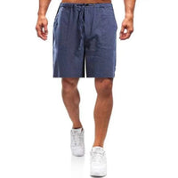 Sommerliche Freizeitherren-Shorts mit Kordelzug und Seitentaschen – Blau
