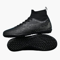 Herren-Fußball schuhe mit Schnürverschluss und Noppensohle – Schwarz