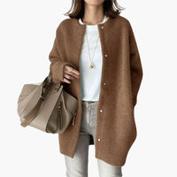 Wollmantel mit Gürtel für Damen – Braun