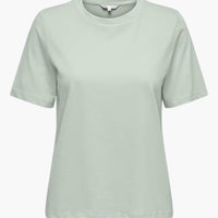 Damen T-Shirt mit Rundhalsausschnitt und kurzen Ärmeln – Grüne Lilie