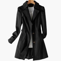Kapuzen trenchcoat für Damen – Schwarz