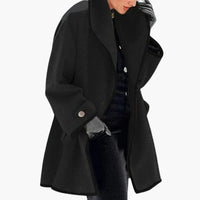 Heike | Eleganter Warmer Mantel – Schwarz