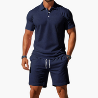 Leichtes Sommer Polo Set Herren - Kurzarmshirt & passende Shorts – Marine