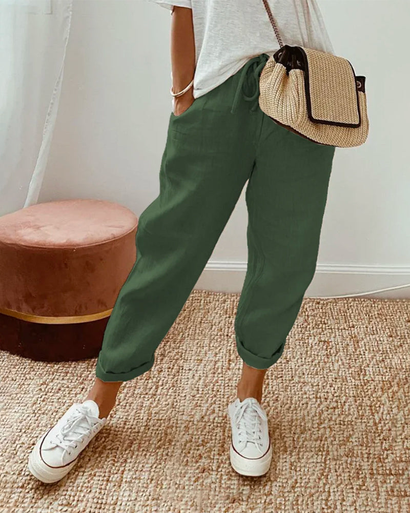 Mialea's Hose mit Kordelzug aus Baumwolle