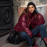 Rozanne - Jacke mit abnehmbarer Kapuze – Rot