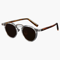 Damen Sonnenbrille rund mit UV400 Schutz und Acetatrahmen – Klarer Tee