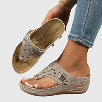 Stefanie | Damen Flache Slip-On Sandalen Komfort Sommer Leicht Alltag – Khaki