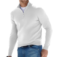 Nash - Freizeitpullover mit halbem Reißverschluss – Weiß