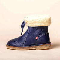 Weiche fleecegefütterte Damenstiefeletten – Blau