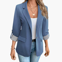 Business Long Blazer für Damen – Hellblau