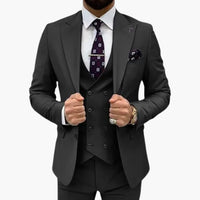 Herren Anzug dreiteilig mit Slim Fit für jede Saison – Schwarz