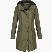 Kapuzierter Parka mit Taschen für Damen – Grün