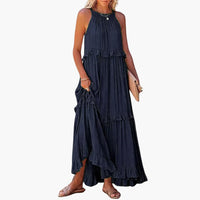 Maxikleid Stufen - Rüschenkleid für Damen, elegant & luftig – Marine