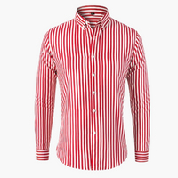 Gestreiftes Langarmhemd – Herren Freizeithemd mit Streifen – Rot