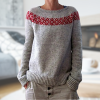 Alia | Damenpullover mit klassischem Rundhals – Rot