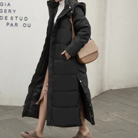 Cody | Langer Gepolsterter Winterparka für Damen – Schwarz